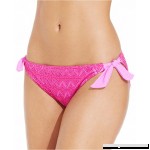 Hula Honey Crochet Side-Tie Hipster Bikini Bottom Women's Swimsuit Pink Medium  B01D0E0TU8